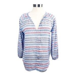 Roberta Roller Rabbit Blue‎ Striped Blouse Size Small